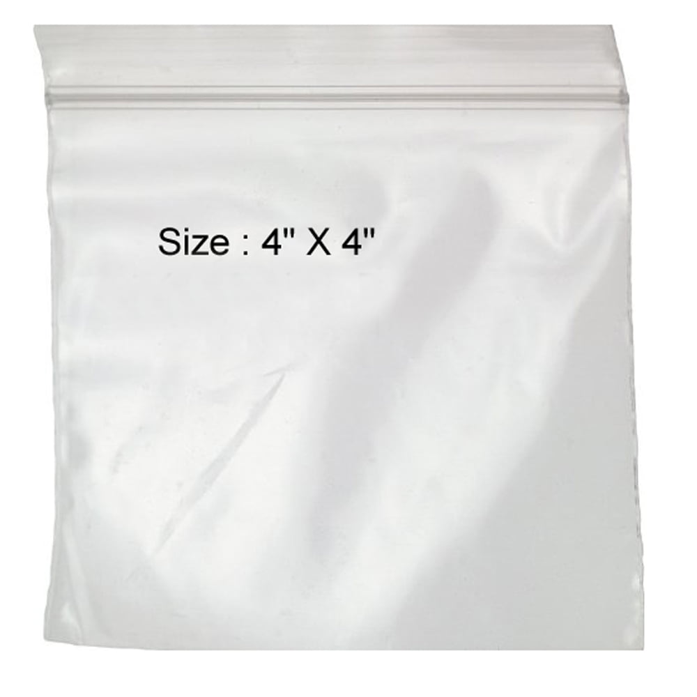 Clear Plastic Reclosable Single Zip Poly Bag Hang Hole 2x3-2 mil 100 Pack 
