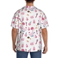 thumbnail image 3 of Lsque Cute Poodle Dog print Men's Cuban Collar Short Sleeve Shirt Summer Beachwear Casual Button Down Fashionable Vacation Leisure Shirt-Large, 3 of 7