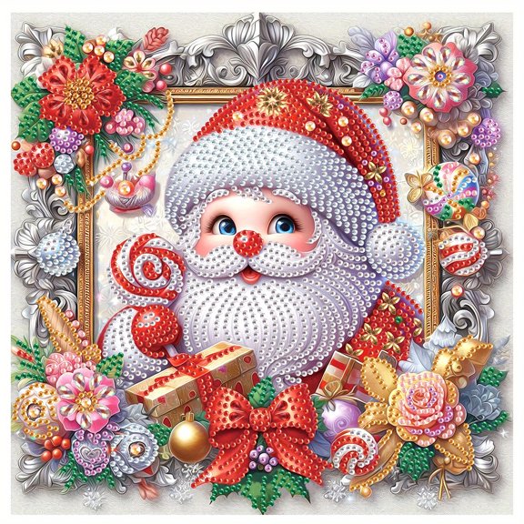 5D DIY diamond painting kit, Candy Santa special shape diamond canvas, namely can reduce stress and relax, but also can be used for home wall decorations
