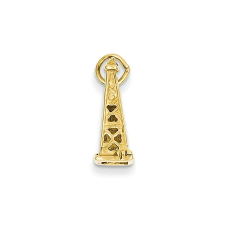 Gold Oil Derrick - 14K Yellow Gold Oil Derrick Charm 17x8mm
