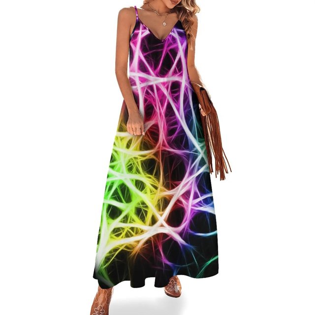 Vestido sin mangas de fibra óptica vestidos largos para mujer Vestido mujer vestido mujer verano Cóctel de vestidos