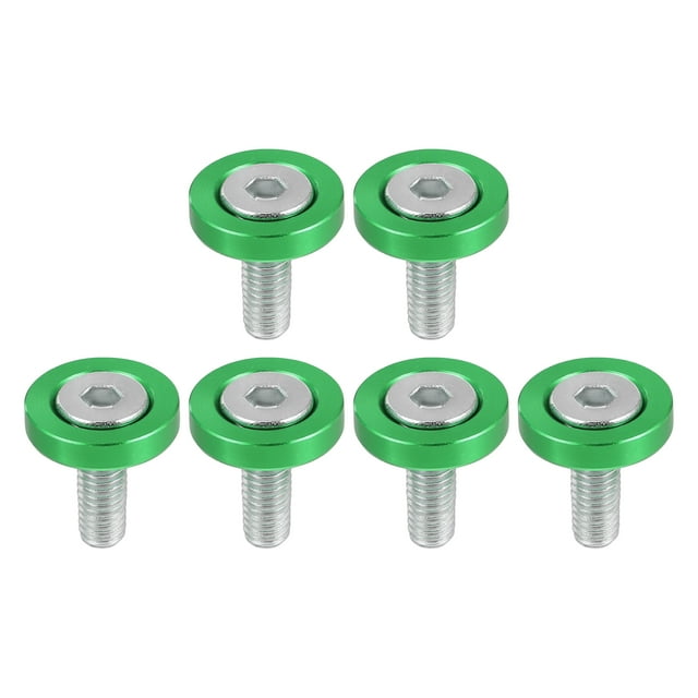 Unique Bargains 6 Pcs Finishing Countersunk Fender Bumper Washers Engine Bay Fastener Kit for Motorcycle Green
