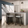 thumbnail image 2 of Amisco Derek 30.75" Polyurethane Swivel Bar Stool in Light Gray/Dark Brown, 2 of 4