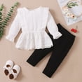 thumbnail image 2 of Futezty Toddler Boys Girls Clothes Fall Winter Outfit Sets, Baby Boy Girl Ruffle Sleeve Round Neck Cute Elastic Waist 6M 1T 2T 3T 4T 5T 3PCS Everyday, 2 of 7