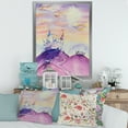 thumbnail image 3 of Designart 'Fairy Tale Kingdom Palace On Purple Mountain Top' Children's Art Framed Art Print, 3 of 4