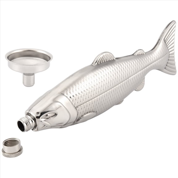 1 Set Fish-Shape Hip Flask 5Oz Bottle Mini Pocket Flask Stainless Steel Party Drinkware for Outdoor