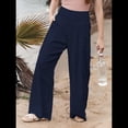 thumbnail image 2 of Pantalones Palazzo de para Mujer Azul Marino L, 2 of 8