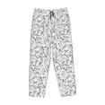 thumbnail image 4 of Naloa Black White Music Print Women’s Ultra-Soft Comfy Pajama Lounge Pants with Pockets & Drawstring, 4 of 8