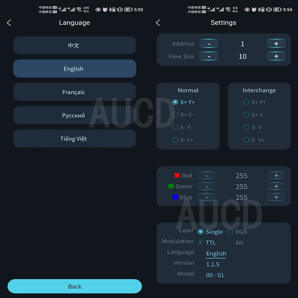 Pro Android / iOS APP Bluetooth Control 5W RGB Animation Scan Beam Projector La ser Lights ILDA DMX512 For DJ Disco Party Show Stage Lighting