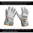 thumbnail image 3 of Guantes de jardinería para mujer Rawiri de piel suave, resistentes a las espinas y las zarzas, cómodos y transpirables, para el trabajo, el jardín y la construcción (guantes cortos, hojas), 3 of 5