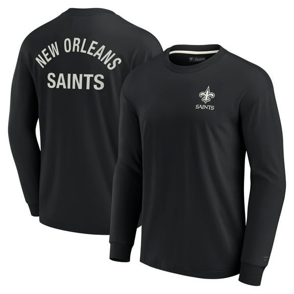 Unisex Fanatics Black New Orleans Saints Elements Super Soft Long Sleeve T-Shirt
