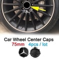 thumbnail image 4 of 4 Uds Insignias Emblema Cubo Llantas 75MM Tapas Centrales para AMG C E S G ML, 4 of 9