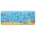 thumbnail image 1 of Cartoon Activity Kitchen Mat, Letters of the Alphabet in Bubbles Under the Sea Illustration, Plush Decorative Kitchen Mat with Non Slip Backing, 47" X 19", Multicolor, by Ambesonne, 1 of 1