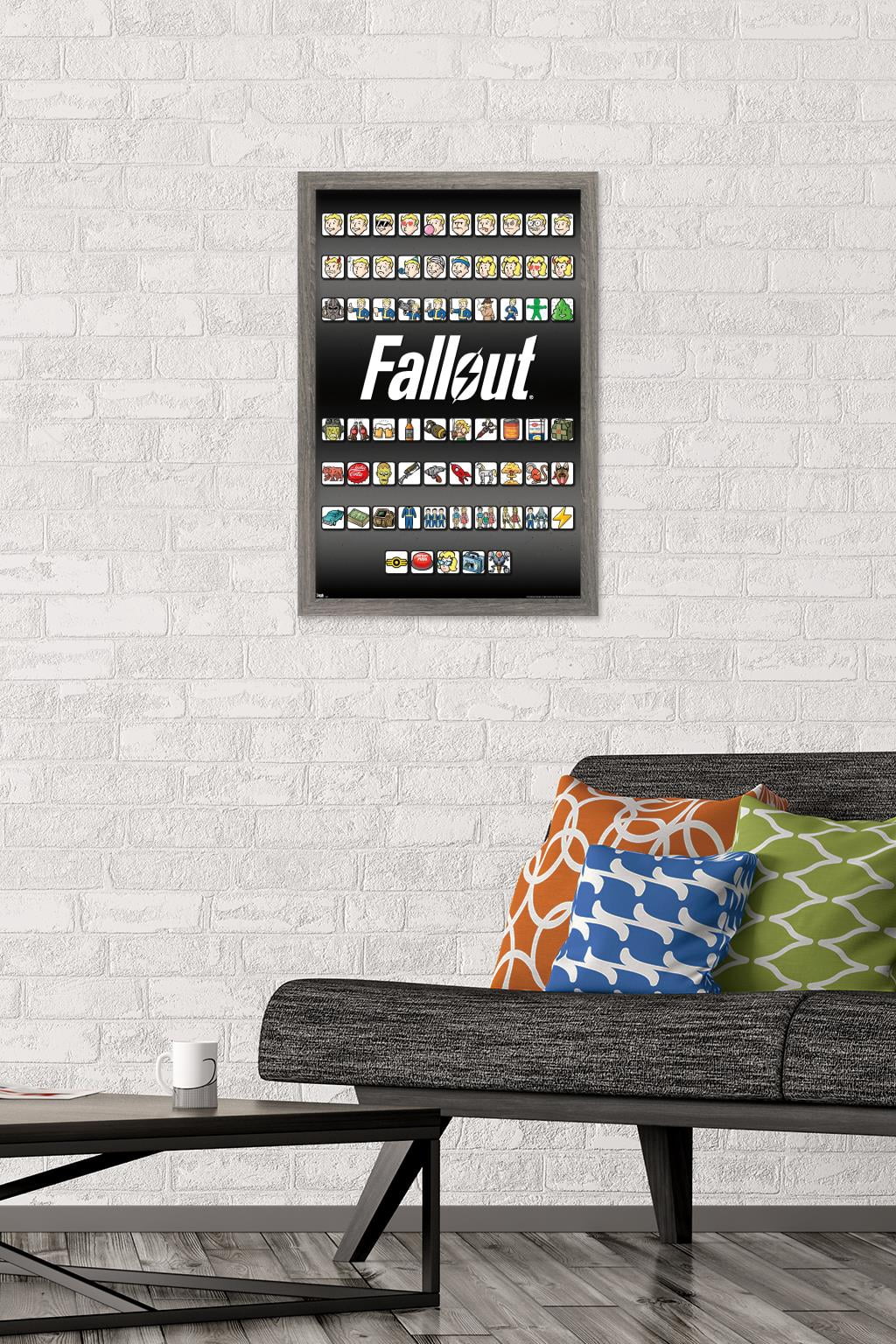 Fallout - Emojis Wall Poster, 14.725" x 22.375" Framed