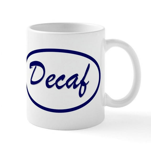 CafePress - Decaf Name Patch Decaffeinated Coffee Mug - 11 oz Ceramic Mug - Novelty Coffee Tea Cup