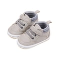 thumbnail image 7 of Quealent Baby Boys Girls High Top Ankle PU Leather Sneakers Soft Rubber Sole Moccasins Oxford Loafers Anti-Slip Toddler Wedding Uniform Dress Shoes Gray for Size 12=2, 7 of 7