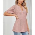 thumbnail image 3 of Womens Summer Tops, V Neck Ruffle Sleeve Blouses, Short Sleeve Casual Tops T-shirts, 3 of 5