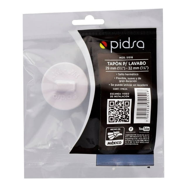 Tapón Pidsa para Lavabo Blanco