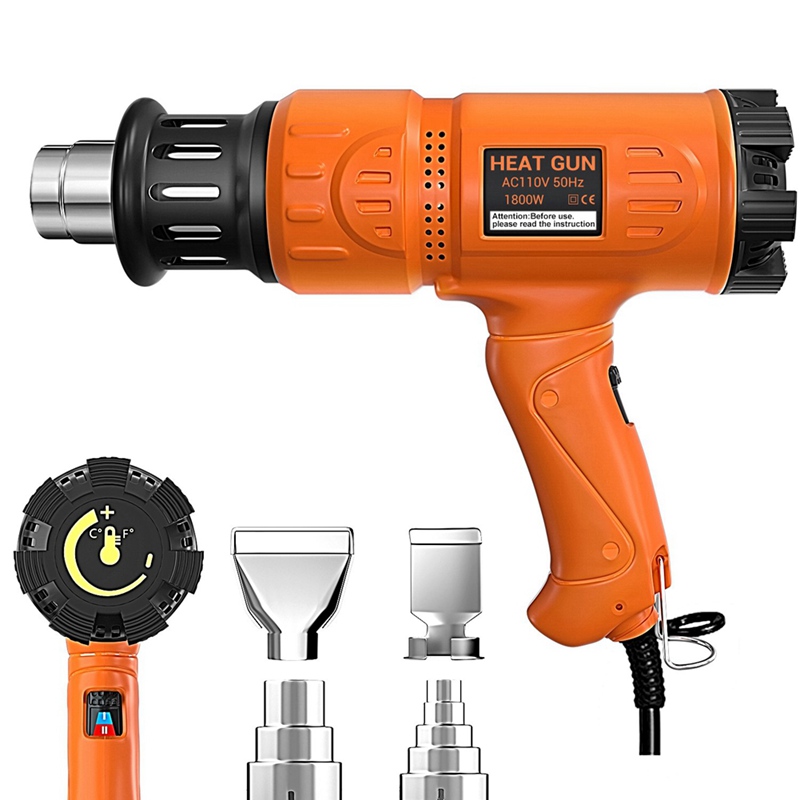 1800W Variable Temperature Heat Gun Hot Air Gun with 5 Nozzle