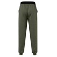 thumbnail image 5 of Outdoor House Bedroom Mid Waisted Solid Pants Casual Jogging Sports Elastic With Pockets Men's Men's Pants, 5 of 6
