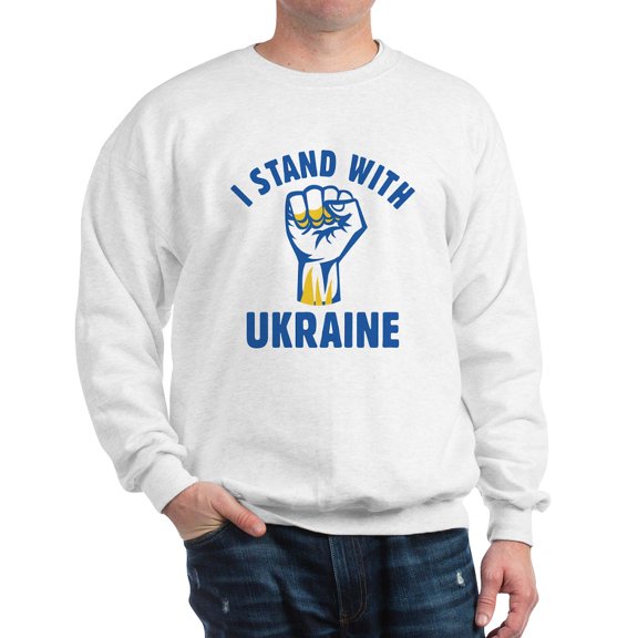CafePress - I Stand With Ukraine Sweatshirt - Crew Neck Sweatshirt