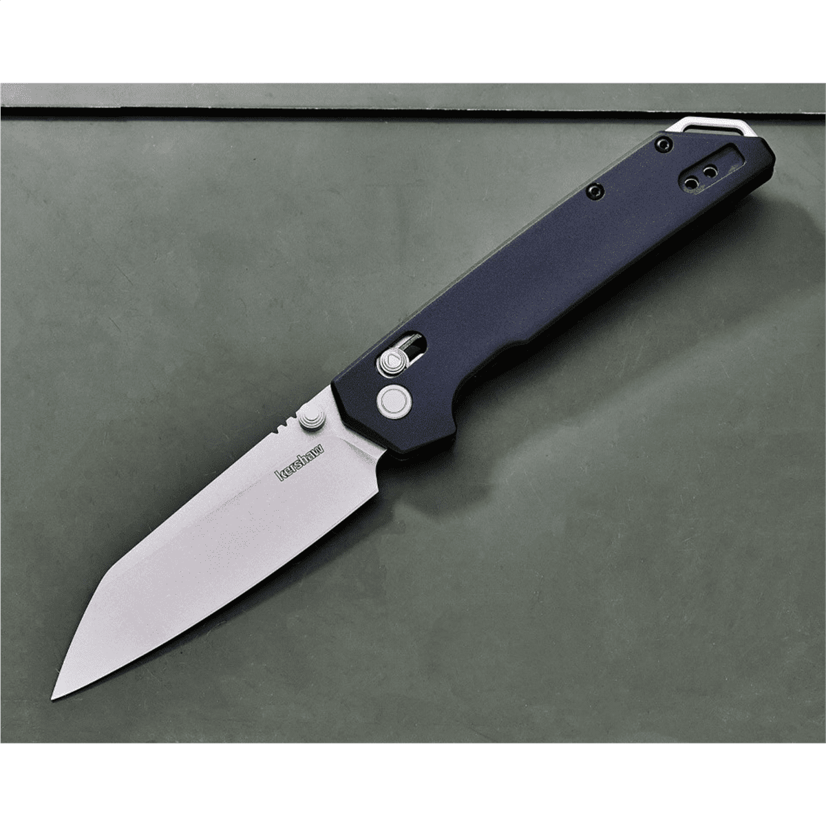 Kershaw Iridium Reverse Tanto Manual DuraLock Reverse Tanto Blade EDC Folding Pocket Knife - Black