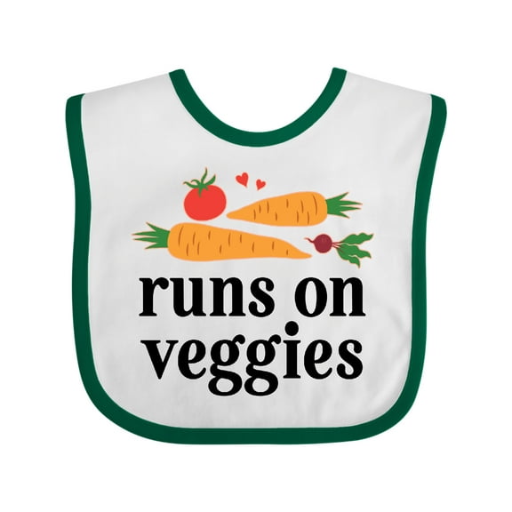 Inktastic Vegetarian Runs On Veggies Boys or Girls Baby Bib