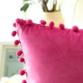 thumbnail image 2 of Phantoscope Pom Pom Velvet Series Decorative Throw Pillow, 18" x 18", Pink, 2 Pack, 2 of 6