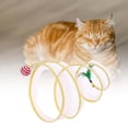 thumbnail image 3 of para Gatos, Juguete Plegable para Mascotas con Juguete de Plumas, Animales Pequeños, Tienda de Juegos Portátil para Conejos, Gatitos, Suministro Redondo de sisal Yinane Gato Túnel, 3 of 7