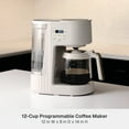 thumbnail image 5 of Thyme & Table 12-Cup Programmable Drip Coffee Maker with 60oz Water Reservoir, 4 Brew Modes, and Warming Plate, Sand White, 5 of 13