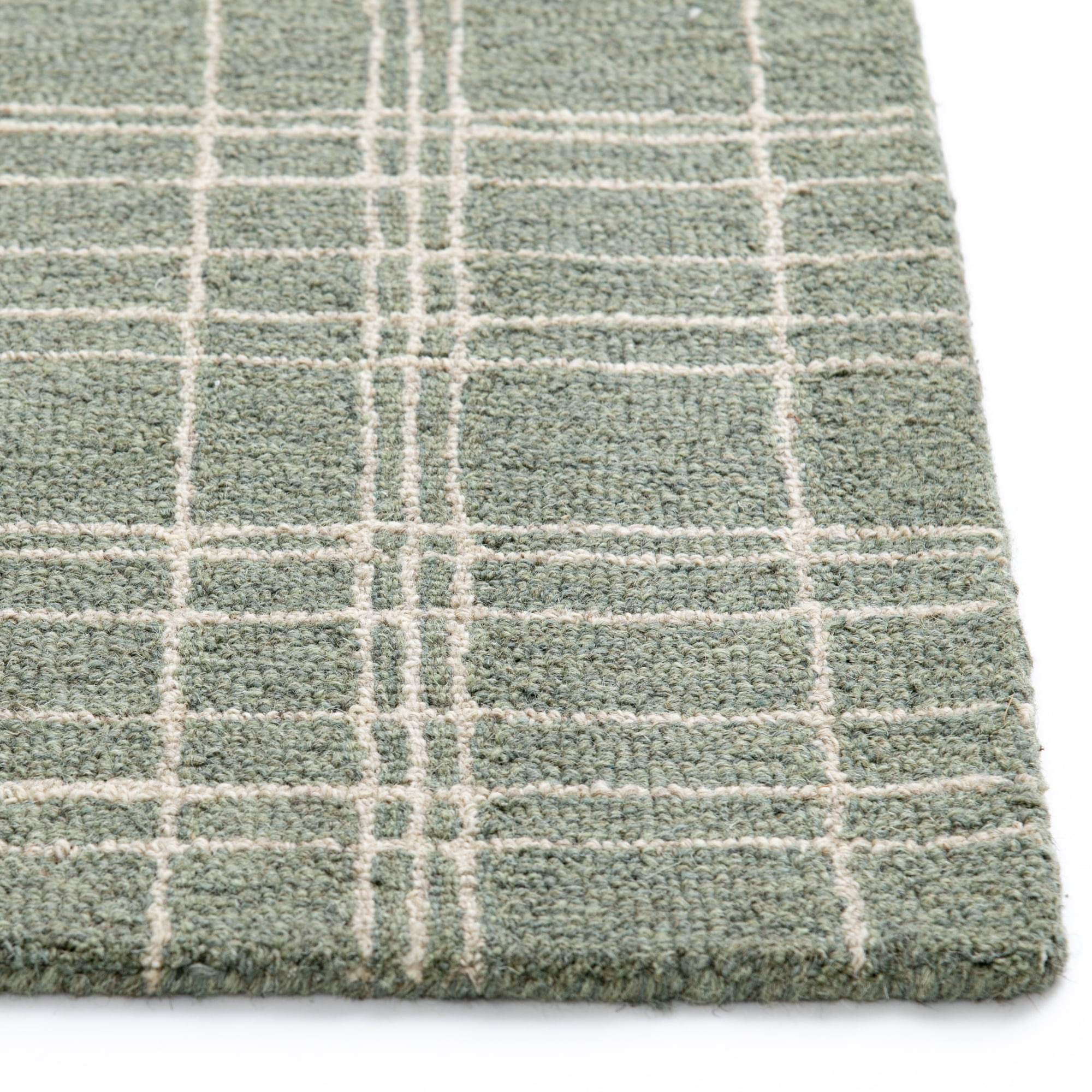 Better Homes & Gardens Green Plaid Wool Indoor Area Rug, 7'10"x9'10"