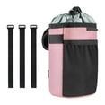 thumbnail image 1 of Portavasos para bicicleta, bolsa para botella de agua con bolsillo de malla para manillar de bicicleta Rosa, 1 of 9
