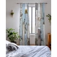 thumbnail image 3 of Blue Grey Wooden Sheer Curtains 84 Inch Length 2 Panels Set for Living Room/Bedroom, Farmhouse Barn Sunflowers Retro Kitchen Curtains Grommet Semi-Sheer Curtains Drapes Window Treatments 42"x84"x2, 3 of 7