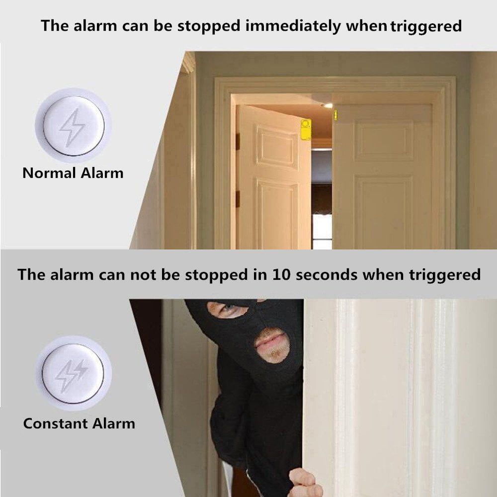 GREENCYCLE 4 Set Door and Window Alarm 4-in-1 Mode Window Alarms for Wireless Alarm Security System Magnetic Alarm Sensor Time Delay Alarm Loud 110 dB for Home Garage Kids Safety and Refrigerators