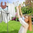 thumbnail image 6 of Qunbio Rotary Umbrella Clothesline Outdoor, 70.9in Heavy Duty Retractable Clothes Drying Rack with 4 Arms 165ft, 6 of 12