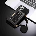 thumbnail image 4 of Decase Wallet Case for iPhone 14 Pro Max,Slim Fit Card Holder Case with Crossbody Strap Leather Magnetic Handbag Protective Folding Case Cover for Women Girl,Black, 4 of 7
