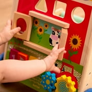 Battat Farm Footsteps Wooden Activity Walker 19.61 in with 3 Shapes, Baby and Toddler Toys