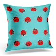 thumbnail image 1 of EREHome Housse de Coussin Housse de Coussin Bleu Insecte Coccinelles Motif à l'Ancienne Rouge Housse de Coussin Dame 20x20 Pouces, 1 of 1