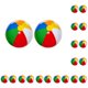 thumbnail image 3 of Vogacara 2 paquetes/lote de suministros para fiestas para globos llenos de diversión, pelota de playa, fiesta en la piscina, globos inflables bola de 6 colores 40cm 10piezas, 3 of 3