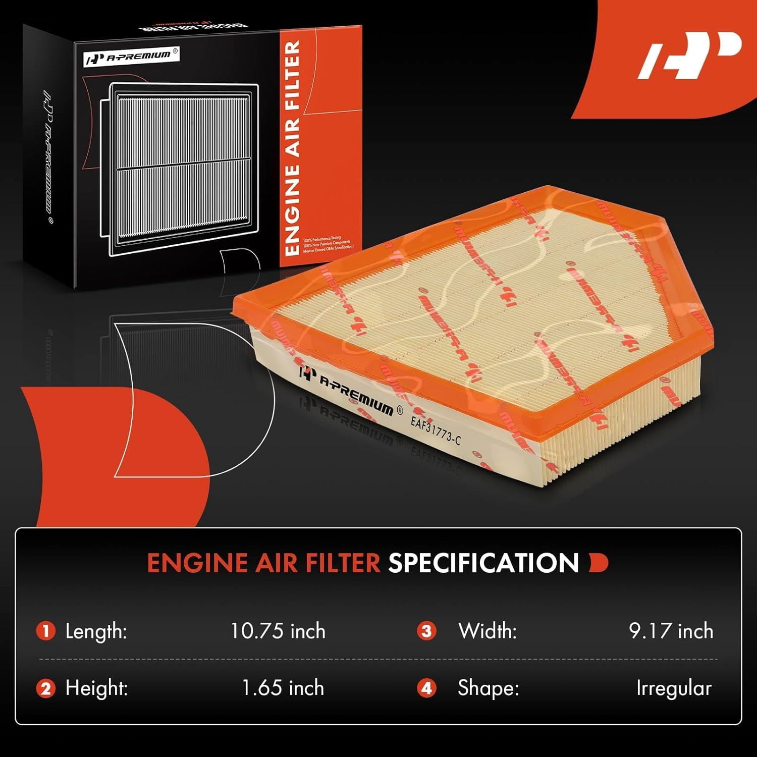 A-Premium Engine Air Filter Compatible with BMW G20 Series 330e 2021-2023, 330e xDrive 2021-2024, 330i 2019-2024, 330i GT xDrive 2019-2019, 330i xDrive 2019-2024, G29 Series Z4 2019-2024, 2.0L