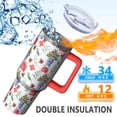 thumbnail image 3 of 40 Oz Plaid Tumbler With Handle, Christmas Day Coffee Mug Cup, Festive Gifts And Decor, 3 of 4