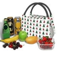 thumbnail image 3 of Yiaed Buffalo Plaid Christmas Trees Print Lunch box lunch bag Portable Insulated Lunch Box for Women Men Cooler Tote Bag with Front Pocket for Work Picnic Travel, 3 of 6
