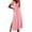Pink, variant on Womens Dresses Solid Color V Neck Fashion Loose Half Sleeve Knee Length Summer Dresses for Women