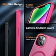 thumbnail image 3 of Magnetic for iPhone 13/14 Case,Shockproof Protective Durable Slim Translucent Matte Anti-Fingerprint Phone Case,Rose Red, 3 of 4