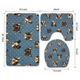 thumbnail image 3 of French Bulldogs Blue Bathroom Rugs Sets 3 Piece,Toilet Cover Set,Absorbent Non Slip Bathroom Mats Sets with U-Shaped Contour Rug Toilet Rug Set, 3 of 5