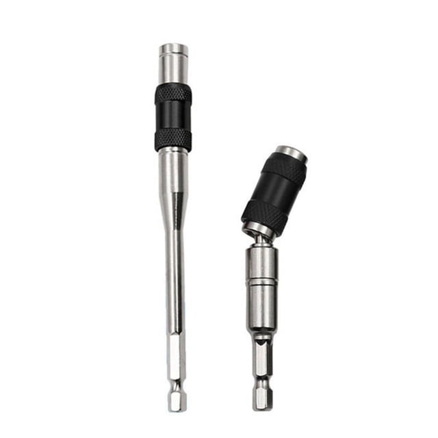 145MM De Anillo MagnéTico Destornillador Taladro Herramienta De Mano Broca Varilla De ExtensióN Soporte De Cambio RáPido Negro + Juego De Plata