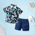 thumbnail image 2 of EnJoCho 3 6 Boy Fall Clothes Children's Clothing Summer Boys Suit Short Sleeve Floral Shirt Shorts Suit Children Boy Holiday Party Outfits 1-2 Years, 2 of 9