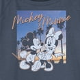 thumbnail image 2 of Junior's Mickey & Friends Sunset Palm Trees Mickey and Minnie Sweatshirt Blue Heather X Large, 2 of 4