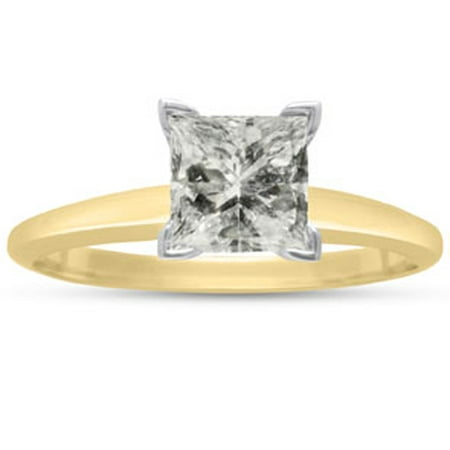 CUSTOM 1 Carat RADIANT Cut Diamond Solitaire Engagement Ring In 14 Karat WHITE Gold H-I Color I1 Clarity Size 5.5