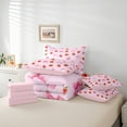thumbnail image 5 of Homewish Kids Red Strawberry Bedding Comforter Set, Girly Pink Bow-tie King Bedding Sets, Cartoon Yummy Fruit Reversible Bed Sheets, Luxury Bedroom Decor, 5 of 7
